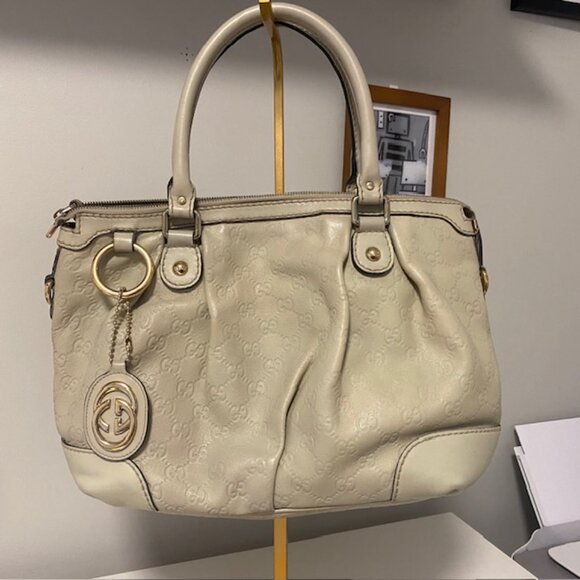 GUCCI GUCCISSIMA Leather GG Small  Sukey 2-Hobo Satchel COA with Crossbody Strap - Picture 3 of 15